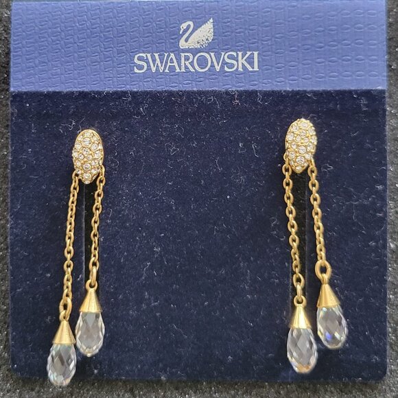 SWAROVSKI Gold-tone Crystal Jewelry Set (Necklace + Earrings) *EXCELLENT COND.* - Picture 6 of 7